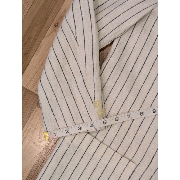 Vintage Norton McNaughton Linen Skirt Suit Ladies Small Cream W Black Stripes - Picture 10 of 16